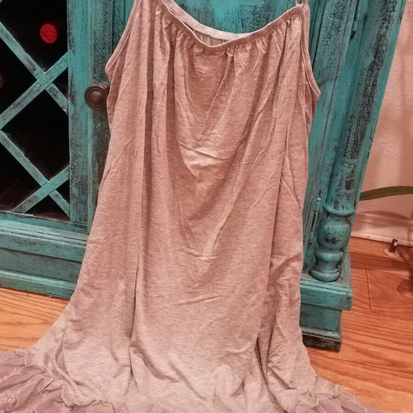 Gray Ruffle Lace Hem Size Slip Extender Cami 2X 3 - Picture 4 of 5